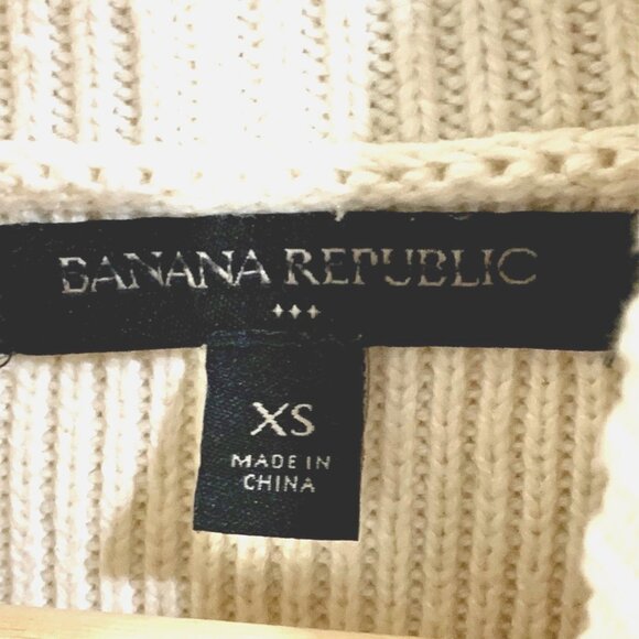 Asymmetrical Ribbed Turtleneck Side Zip Sweater XS Cream Knit Texture Neutral - Picture 7 of 10